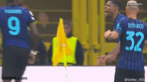 Soccer Player 32 Next To Player 9 GIF