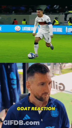 Soccer Player And Man With GOAT Reaction GIF