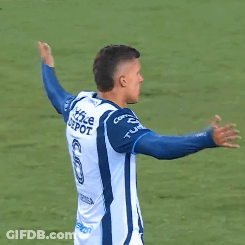 Soccer Player Blue White Striped Shirt Comex Telcel GIF