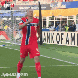Soccer Player By Bank Of America Sign GIF