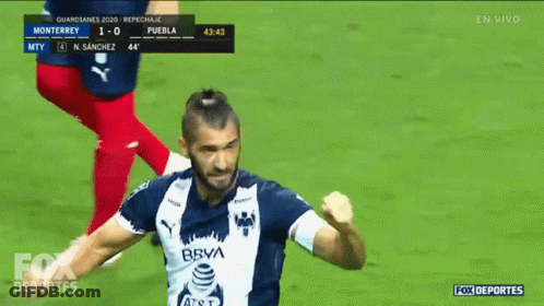 Soccer Player Celebrates Goal Against Puebla GIF
