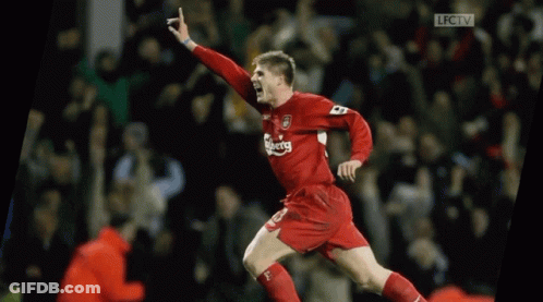 Soccer Player Celebrates Goal In Carlsberg Jersey GIF