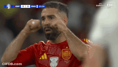 Soccer Player Celebrates Goal In ESP Vs ENG GIF