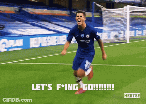 Soccer Player Celebrates Goal Saying Let's F*ing Go GIF