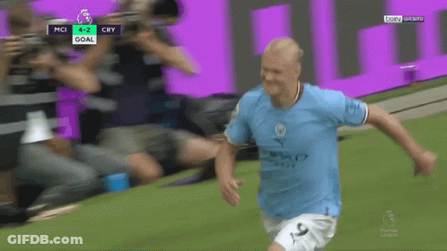 Soccer Player Celebrates Goal With Gatorade Banner GIF
