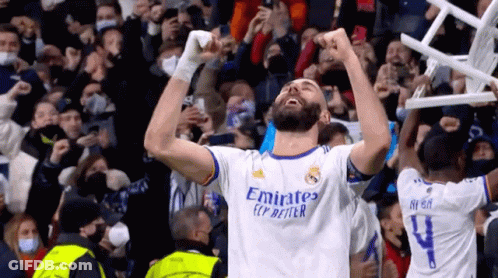 Soccer Player Celebrating Goal As Chair Thrown GIF