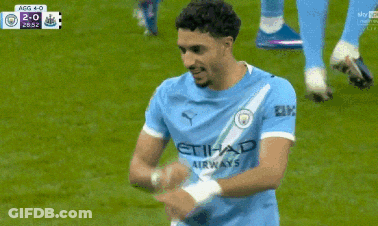 Soccer Player Celebrating Goal In Etihad Airways Shirt GIF