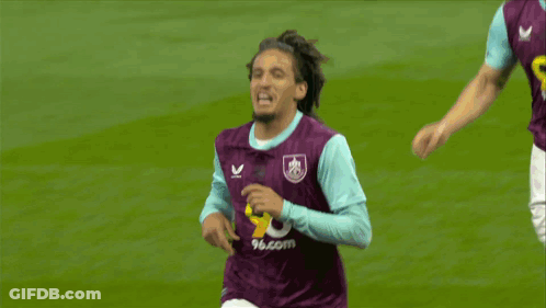 Soccer Player Celebrating Goal In Purple Jersey GIF
