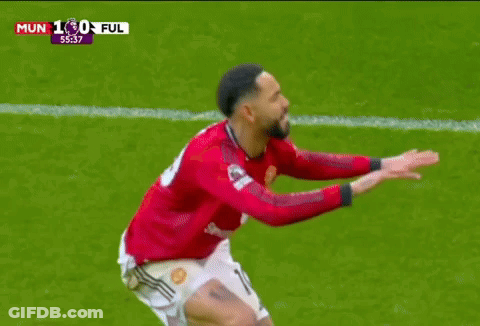 Soccer Player Celebrating Goal In Red Jersey GIF