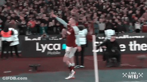 Soccer Player Celebrating Goal With Lyca Mobile Ad GIF