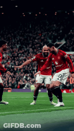 Soccer Player Celebrating In Red Jersey GIF