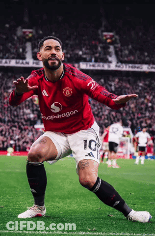 Soccer Player Celebrating In Snapdragon Shirt GIF