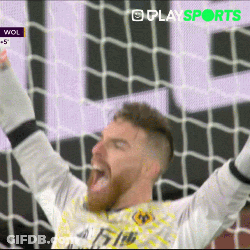 Soccer Player Celebrating With Arms Up GIF