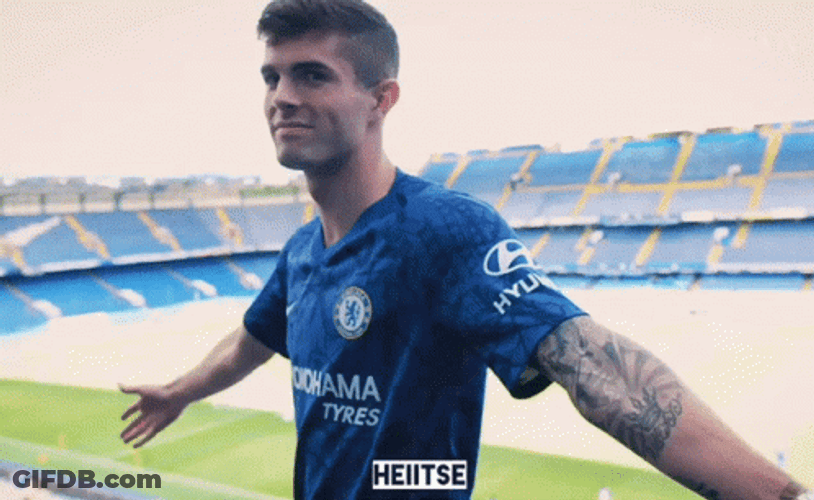 Soccer Player Christian Pulisic Arms Outstretched GIF