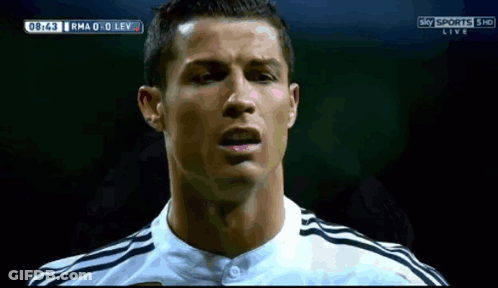 Soccer Player Close Up On Sky Sports 5 GIF