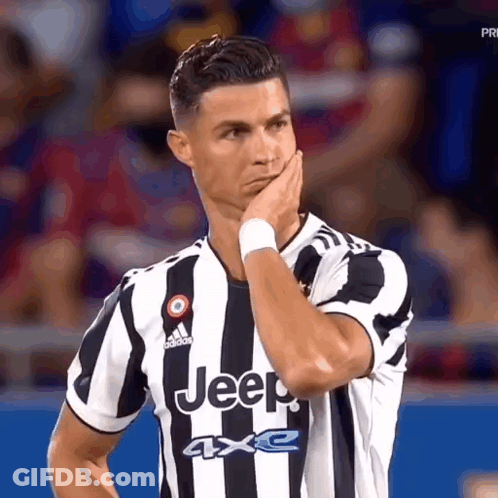 Soccer Player Covering Face In Jeep 4X2 Jersey GIF