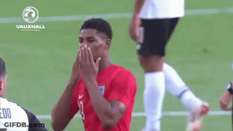 Soccer Player Covering Face GIF