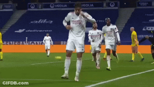 Soccer Player Dancing In Fly Emirates Shirt GIF