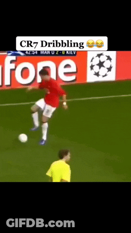 Soccer Player Dribbling Ball By Fone Sign GIF
