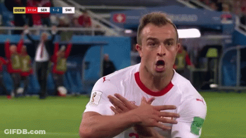 Soccer Player Gesturing With Hands On Chest GIF