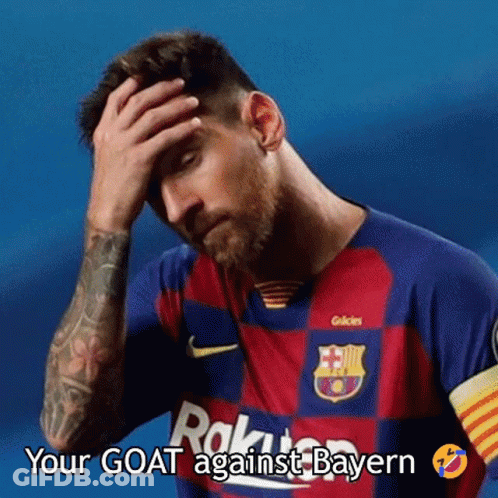 Soccer Player Hand On Forehead Your Goat Against Bayern GIF