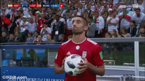 Soccer Player Holding Ball At 2018 FIFA World Cup Russia GIF