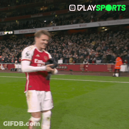 Soccer Player Holding Camera Playsports GIF