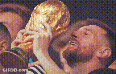 Soccer Player Holding Trophy With Crowd GIF