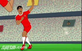 Soccer Player Holding Yellow Card GIF