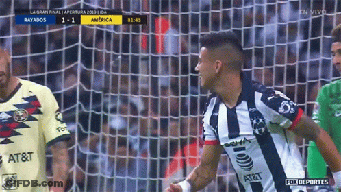 Soccer Player In AT&T Jersey Celebrates Goal GIF