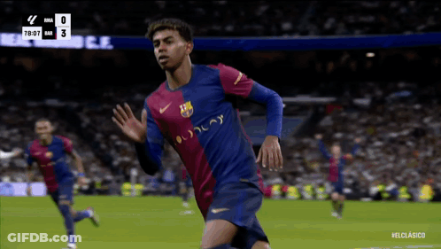 Soccer Player In Barca Shirt GIF