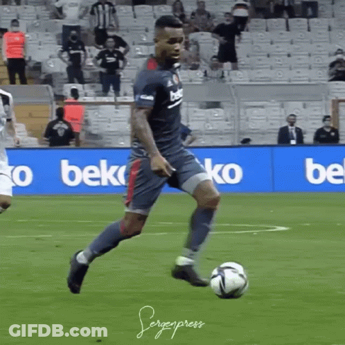 Soccer Player In Beko Jersey Kicking Ball GIF
