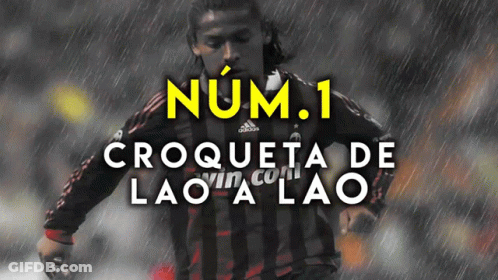 Soccer Player In Black And White Striped Jersey Num.1 Croquete De Lao A Lao GIF