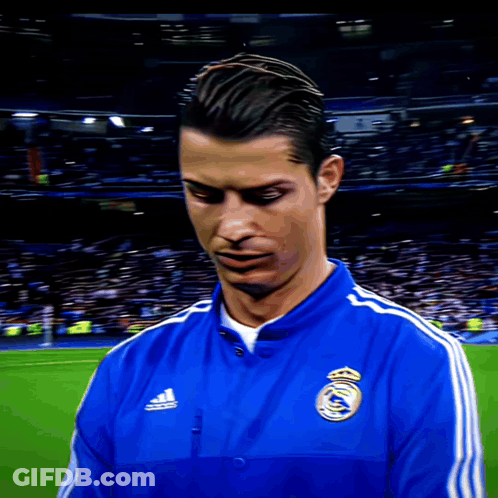 Soccer Player In Blue Adidas Jacket GIF