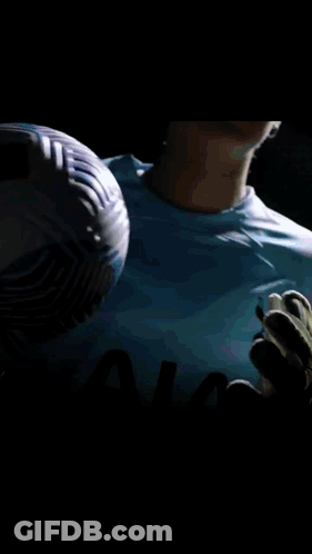 Soccer Player In Blue AIA Shirt GIF