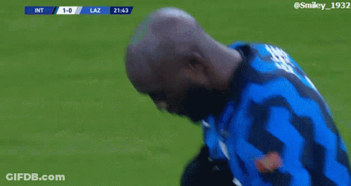 Soccer Player In Blue And Black Irelli Uniform GIF