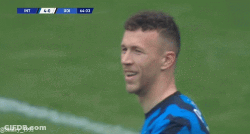 Soccer Player In Blue And Black Jersey Number 4 GIF