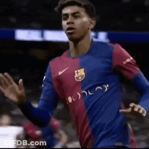 Soccer Player In Blue And Red FCB Jersey GIF