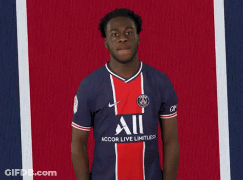 Soccer Player In Blue And Red Jersey High Five GIF