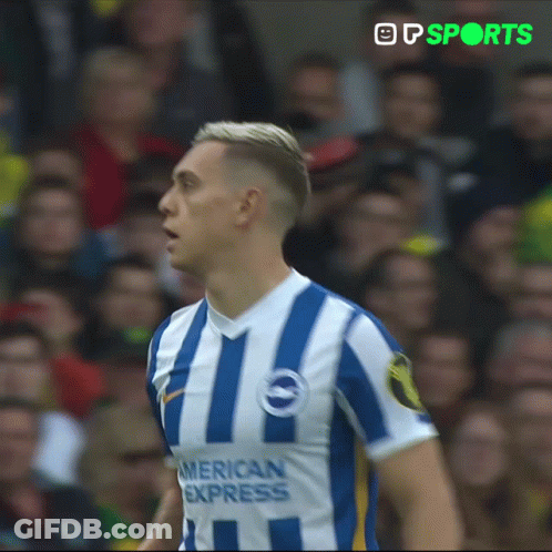 Soccer Player In Blue And White American Express Jersey GIF