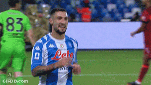 Soccer Player In Blue And White Jersey With Number 83 GIF