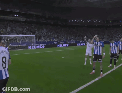 Soccer Player In Blue And White Striped Jersey Saying Arct GIF