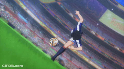 Soccer Player In Blue And White Uniform Kicking Ball GIF