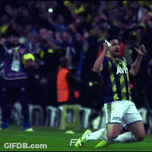 Soccer Player In Blue And Yellow Avis Jersey GIF