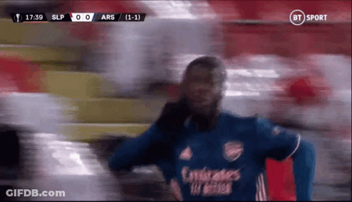 Soccer Player In Blue Emirates Fly Better Jersey GIF