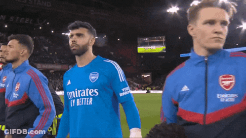 Soccer Player In Blue Emirates Fly Better Jersey GIF