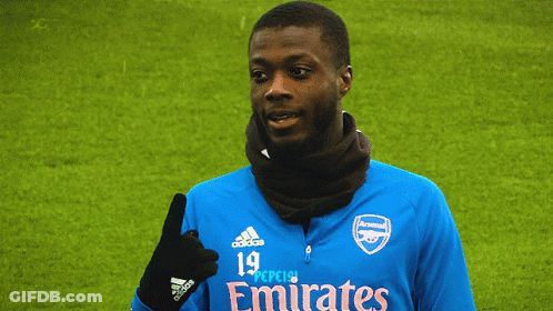 Soccer Player In Blue Emirates Shirt GIF