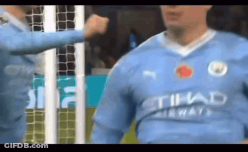 Soccer Player In Blue Etihad Airways Shirt GIF