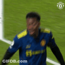 Soccer Player In Blue Jersey GIF