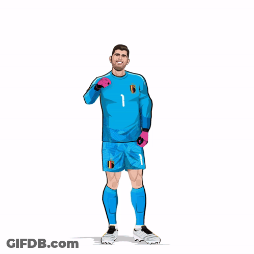Soccer Player In Blue Jersey Number 1 GIF
